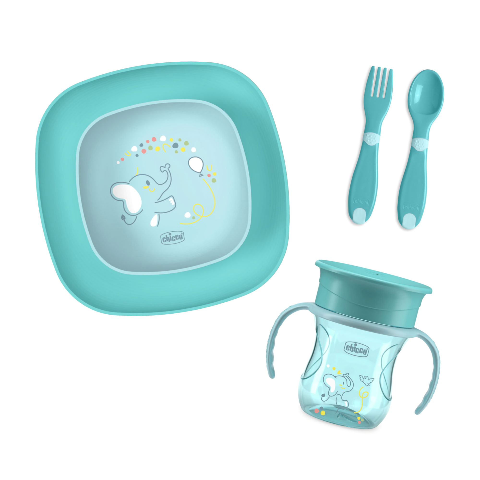 Дитячий набір для годування Chicco Set Pappa, від 1 року, блакитний, 5 предметів (16201.25)